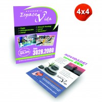Panfleto 14x20 cm 4x4 80 gramas quantidade:2.500 unidades
